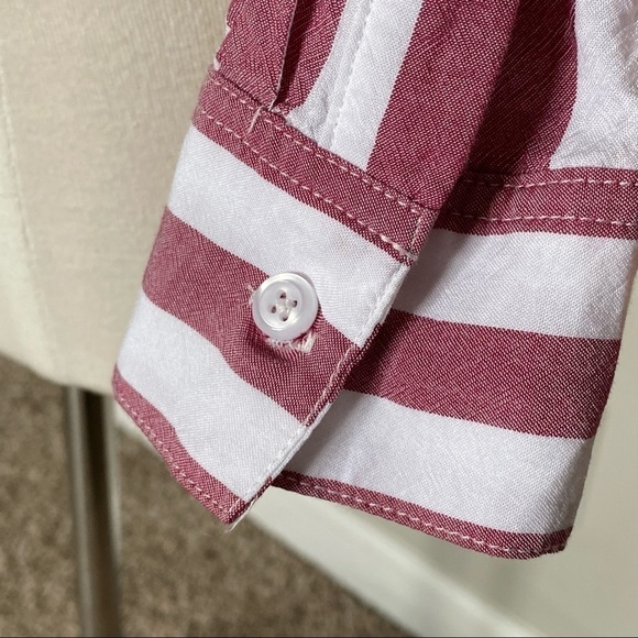Rails Val Dali Red White Striped Tie Front Button Down Shirt, Small - Picture 5 of 15
